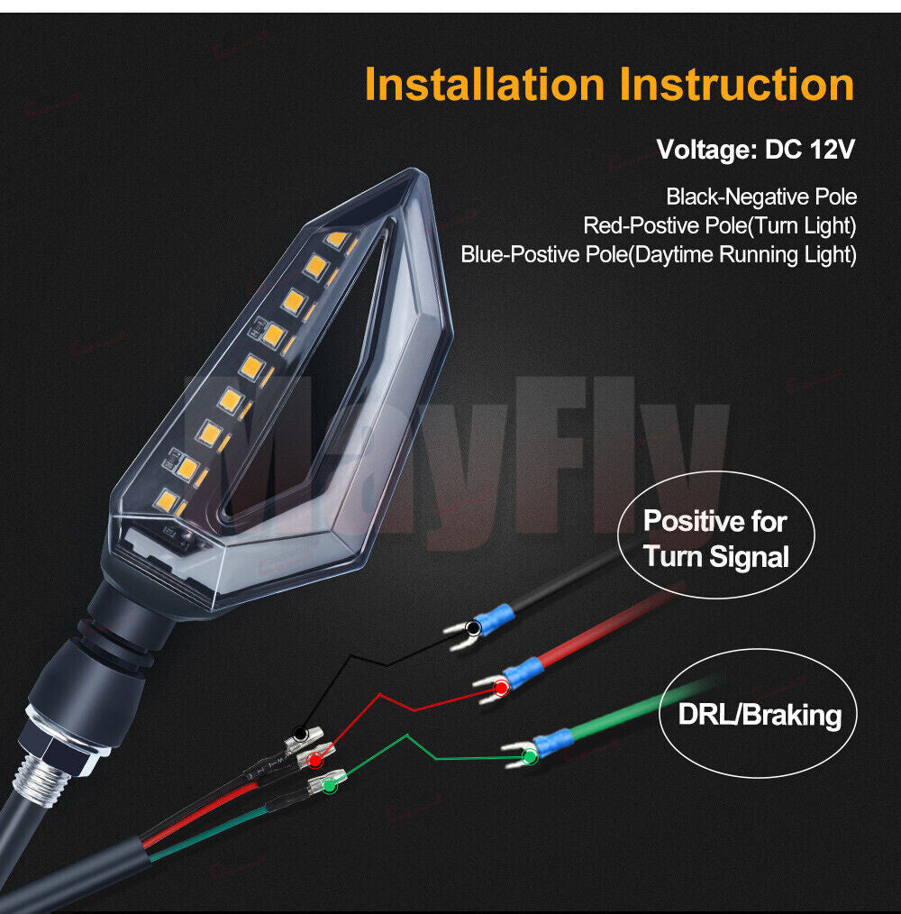 LED Turn Signal Lights Blinker IndicatorsFit for ZX6R ZX9R ZX12R ZX10R ZX7RR H2