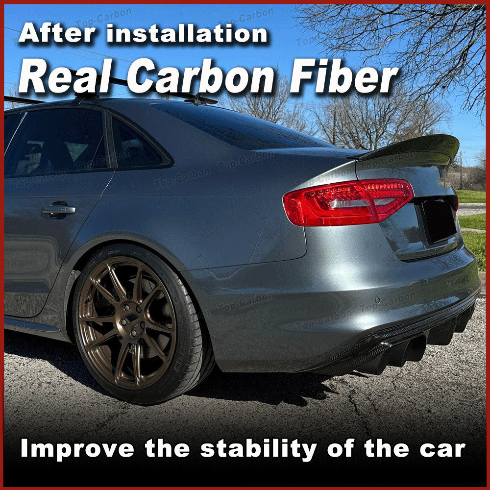 Fit for Audi S4 B8.5 Sedan 2013-2016 REAL Carbon Rear Trunk Spoiler Boot Wing