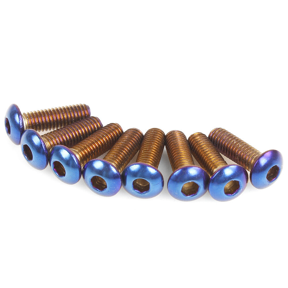 Roast Blue 8PCS Racing Car Steering Wheel Screw Kit M5x0.8 Bolts Round Head