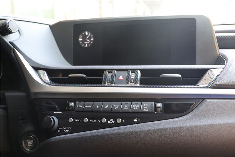 Middle Air Outlet Vent Cover Trim Fit for Lexus for ES 2018-21 Black Carbon Fiber