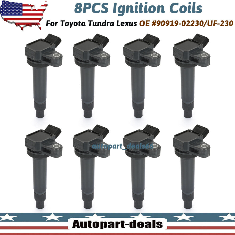 8PCS Ignition Coil for Toyota Tundra 2001-2009 4.7L V8 for Lexus 90919-02230 UF230