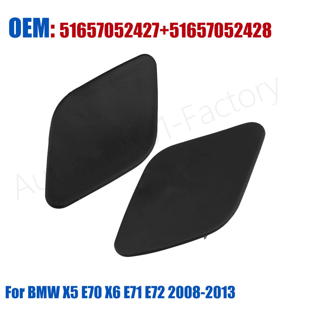 L+R Headlight Washer Spray Nozzle Cover Cap for BMW X5 E70 X6 E71 E72 2008-2013