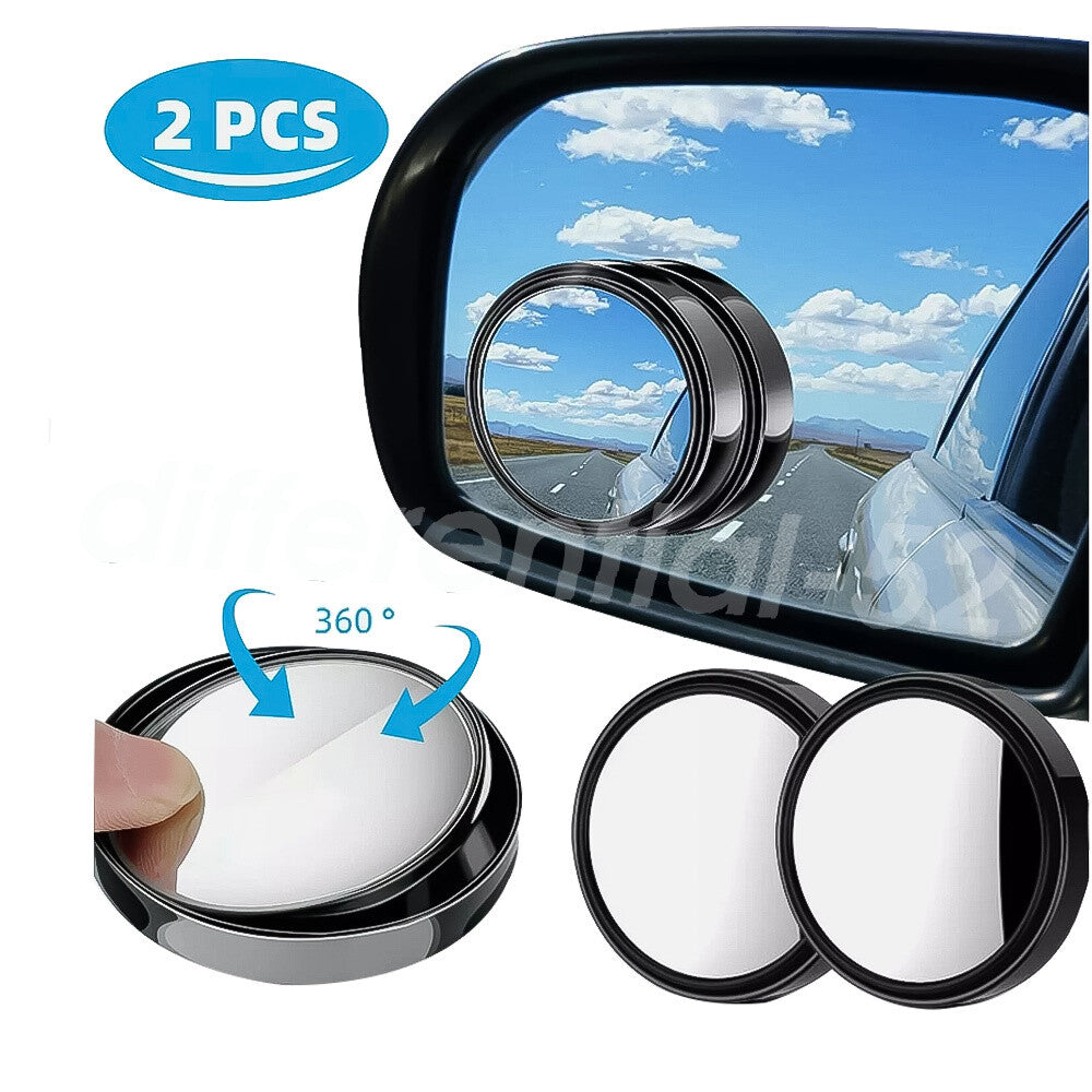 Fit Car 2Pcs Blind Spot Mirrors Round HD Glass Convex 360¡ã Side Rear View Mirror