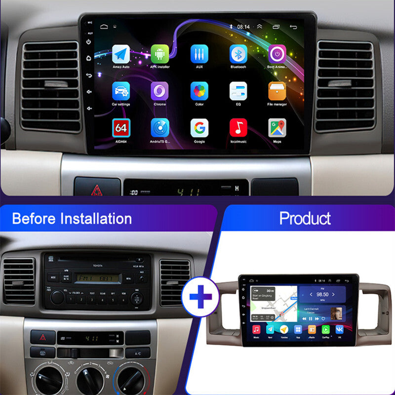 Car Radio Multimedia Player GPS Novi For 03-08 for Corolla E120 Carplay Android Auto