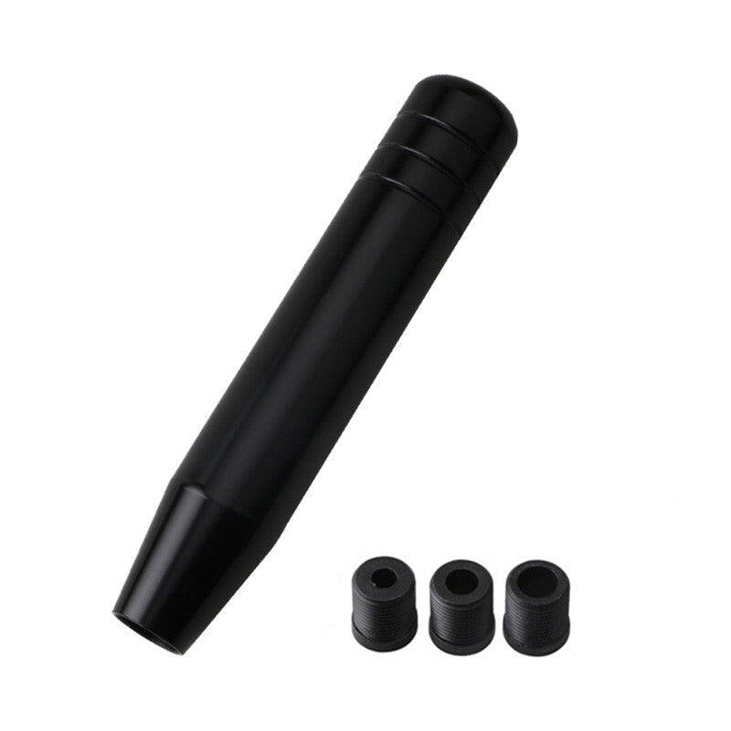 Universal Car 18cm Aluminum Manual Gear Shift Knob Manual Shifter 3Adapter Black