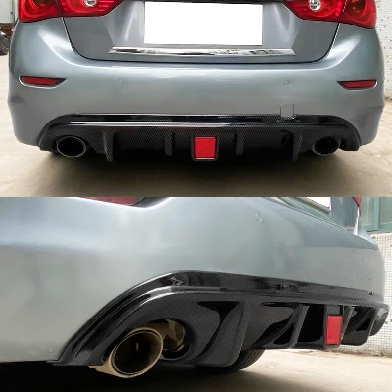 For 2014-2017 for Infiniti Q50 ABS Carbon Fiber Rear Bumper Diffuser  Rear Spoiler