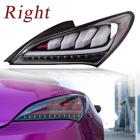 Right Shiny White Sequential LED Tail Lights For 2010-2016 for Hyundai for Genesis Coupe