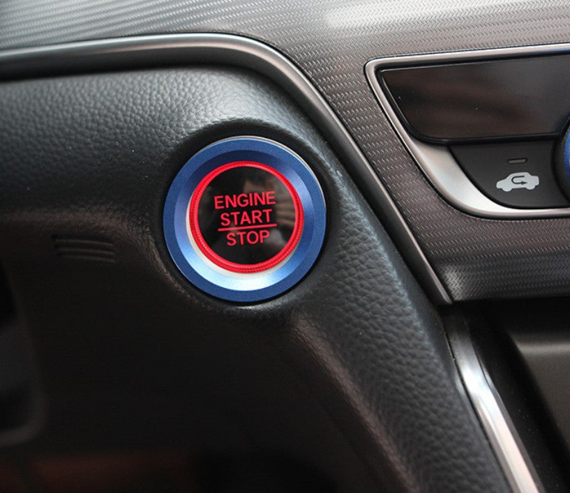 1P for Honda Accord 2018-2022 Blue Alloy Start Switch Button Ignition Cover Trim
