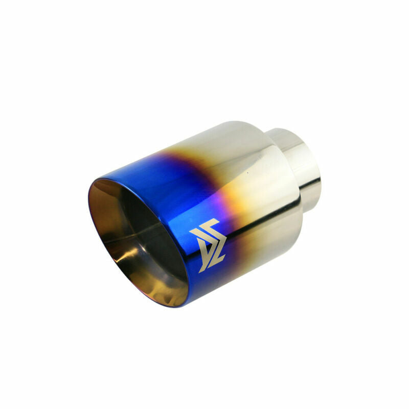 1pc Blue Universal 2.5'' inlet 5'' outlet Exhaust End Tips Muffler Tips 2.5inch