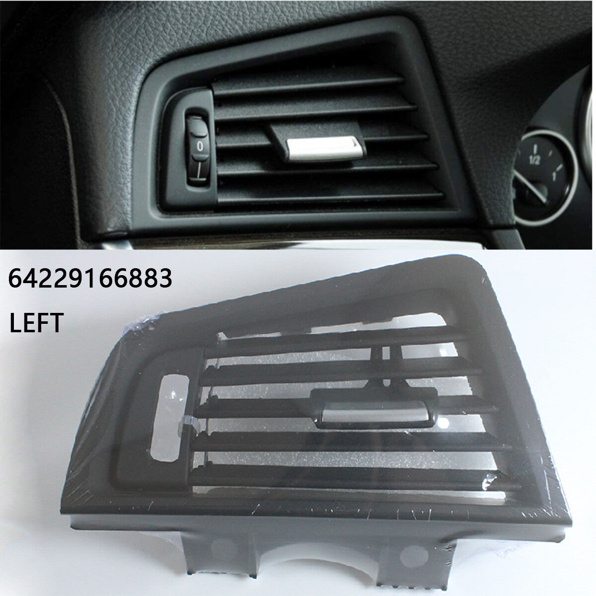 Left console grill dashboard AC air vents for BMW 5 Series 520 523 with chrome trim