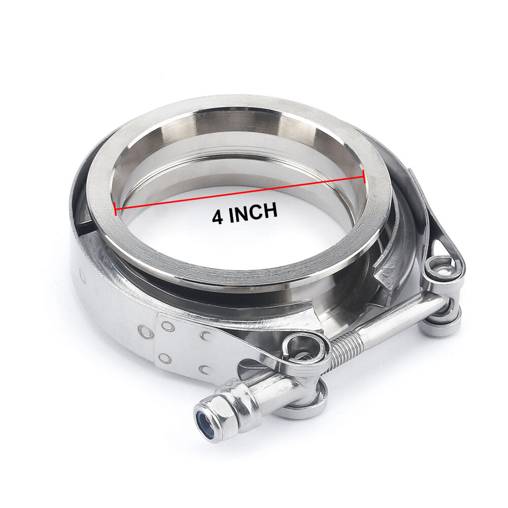 4 4 Inch Stainless Steel V-Band Flange Clamp Kit for Turbo Exhaust Pipes