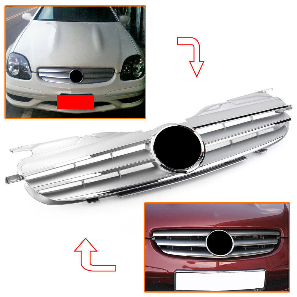 Front Upper Grille Grill for Mercedes-Benz R170 W170 SLK Class 98-04 Chrome