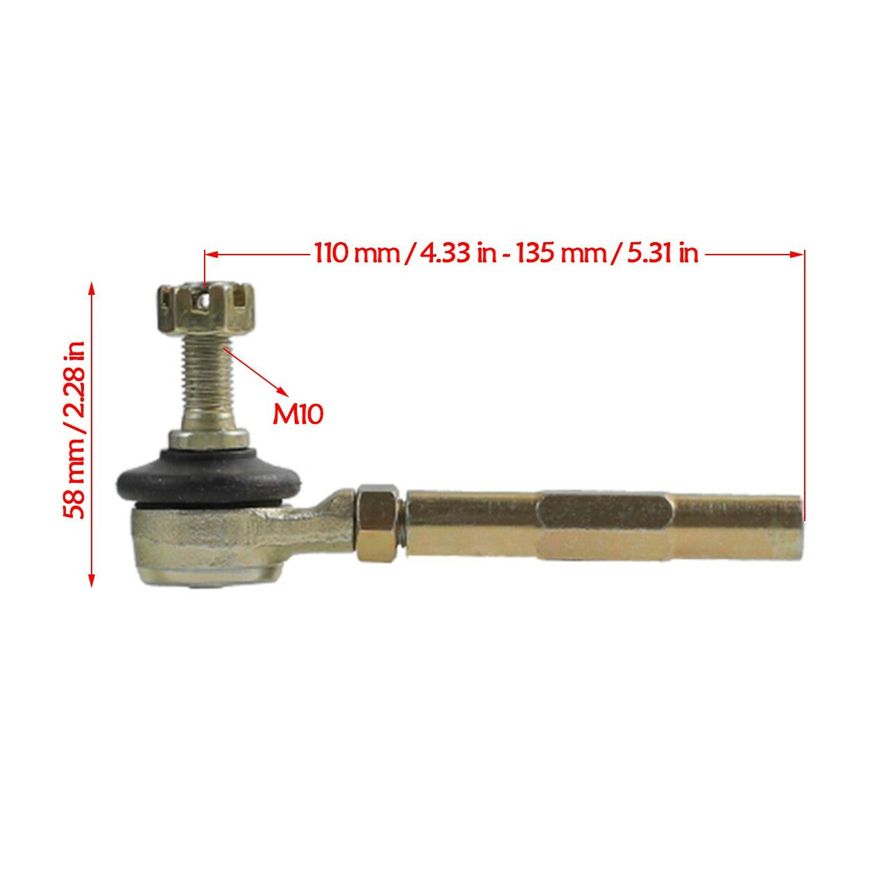 10mm Steering Tie Rod End Ball Joint For Go Kart ATV Quad 50cc 70cc 90cc 110cc