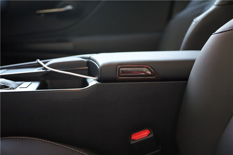Middle Console Armrest Box Cover Trim 4PCS Fit for Lexus for ES 2015-2017 Red Wood