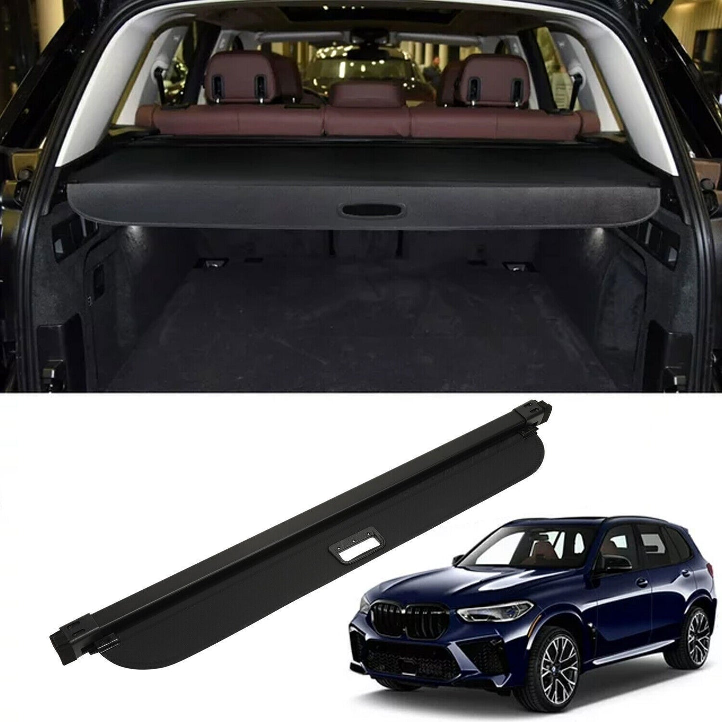 for BMW X5 E70 2007-18 Retractable Trunk Luggage Shade Shield Cargo Cover Black