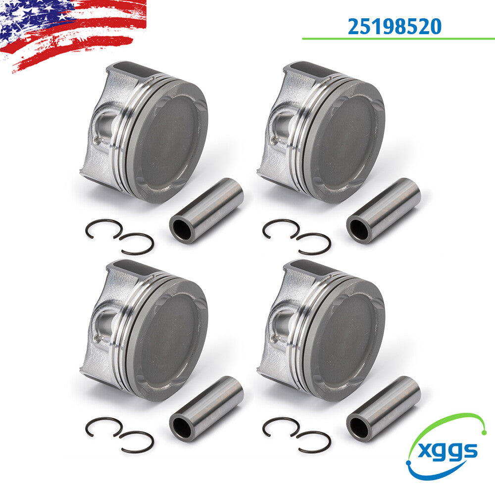 4-Piece Piston and Ring Kit 25198520 for 2011-2020 Sonic for Cruze Trax Encore L4 1.4L