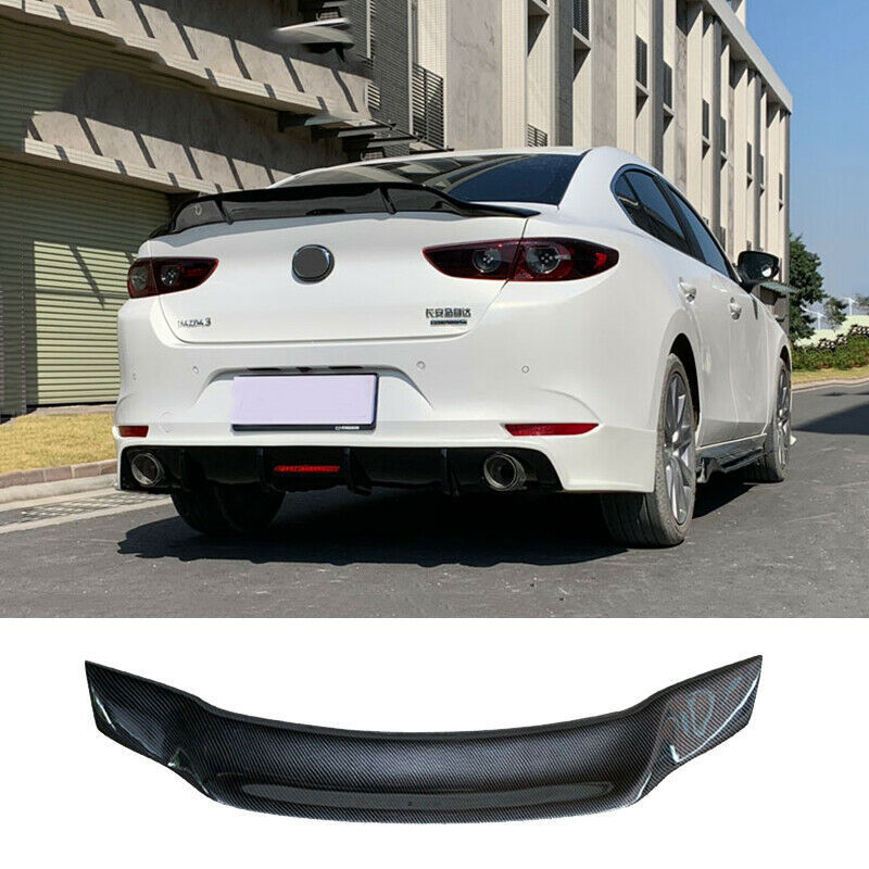 R style Carbon fiber Rear Tail Trunk Spoiler Wing Lip for Mazda 3 Sedan 2019-24