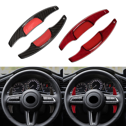 2pcs Carbon Fiber Auto Steering Wheel Shift Paddle Fit for Mazda 3 2020-2021