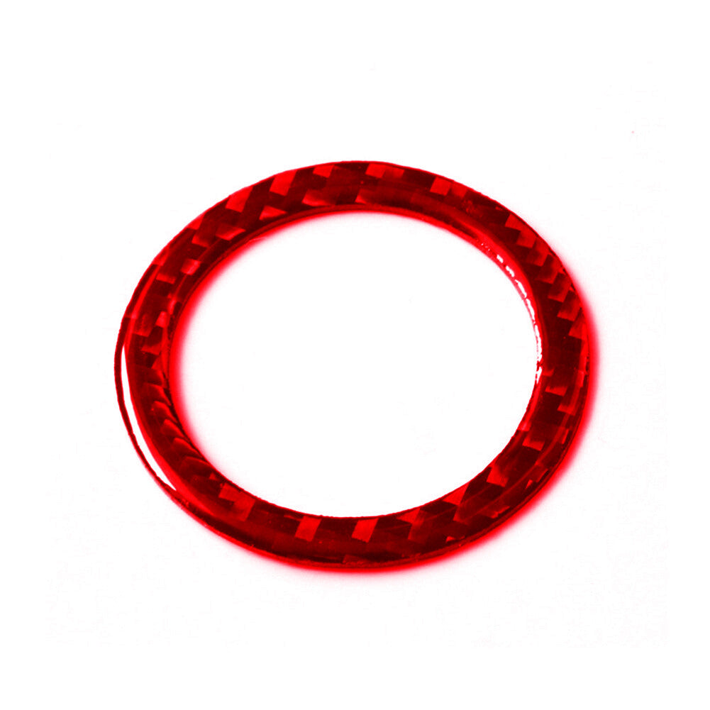 Red Carbon Fiber Ignition Button Ring Cover Trim for Subaru Forester 2013-2018