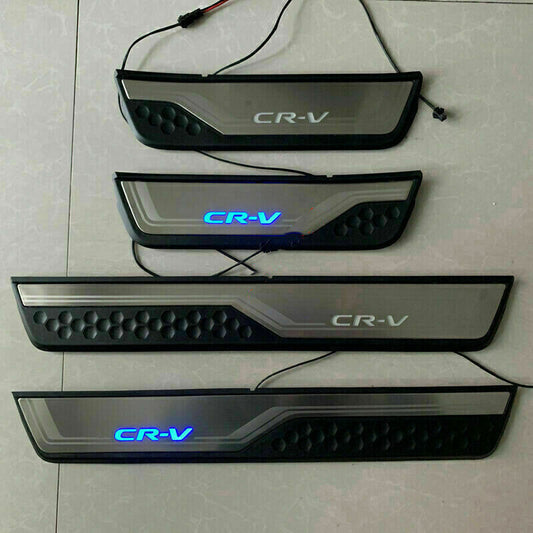 Blue Illuminated LED Door Scuff Plate Car Sill Cover 4X for Honda CR-V 2017-2022