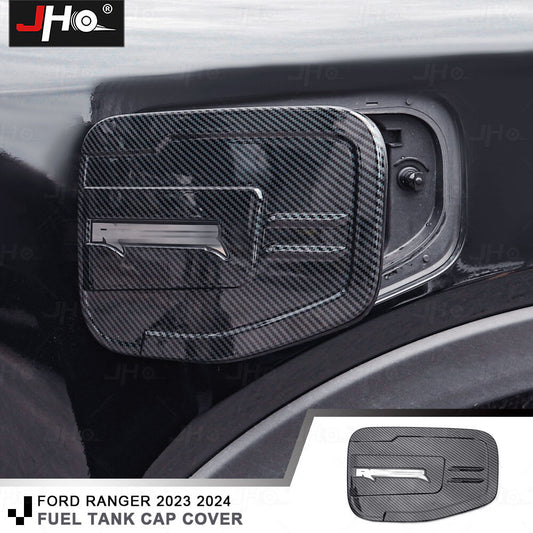 Carbon Fiber Door Fuel Tank Gas Cap Decor Cover Trim for Ford Ranger 2023-2024