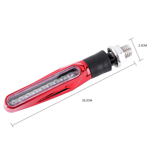 Hot 4x Motorcycle 9 LED Turn Signal Indicator Light Blinker Lamp Amber Light Red