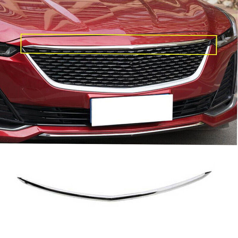 Chrome Stainless Front Engine Hood Grille Strip Cover for Cadillac CT5 2021-2023
