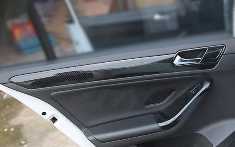 for Volkswagen for Jetta MK6 2015-18 Car Inner Door Armrest Strip Trim Carbon Fiber
