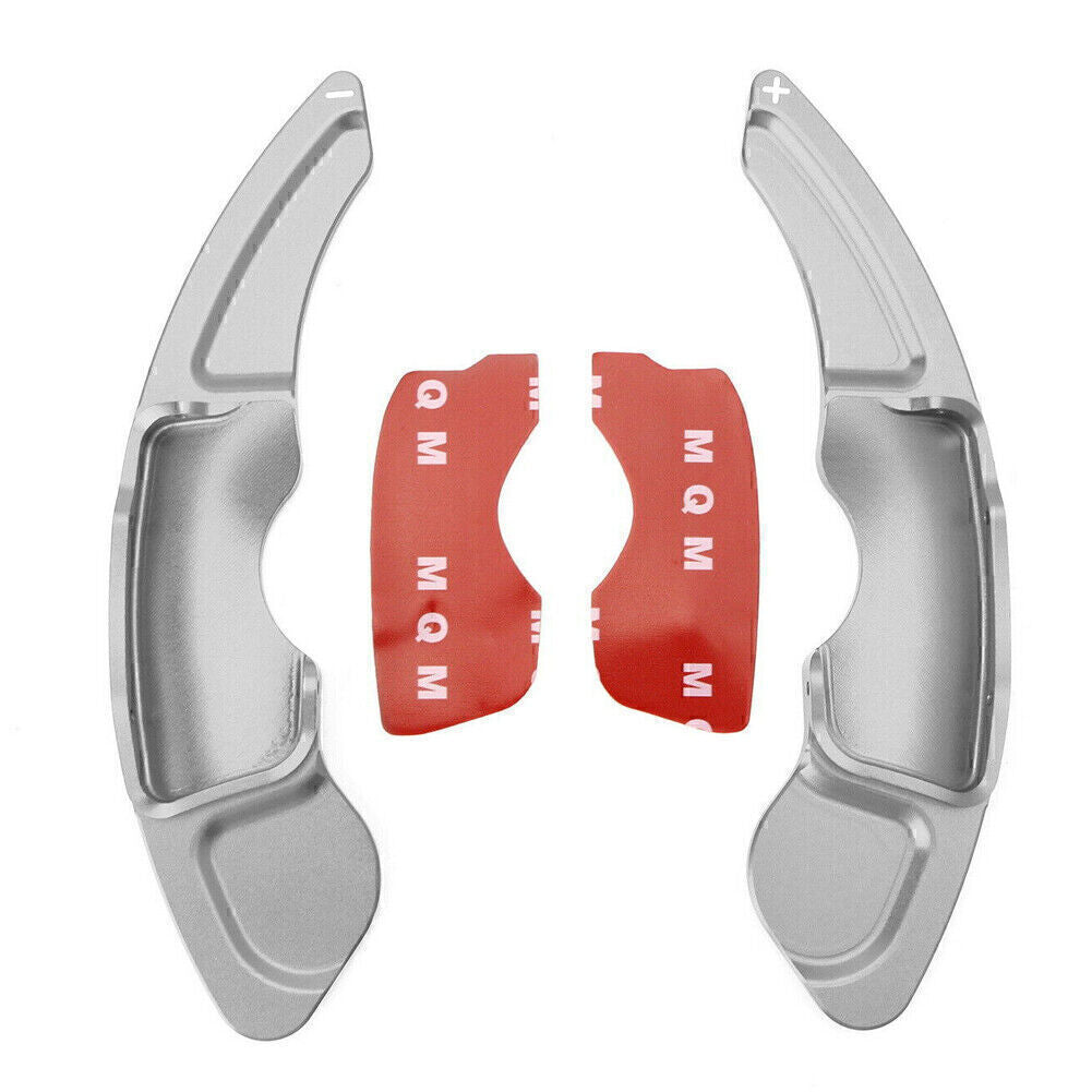2X Car Gear Steering Wheel Paddle Shifters Extension Fit for Lexus RC NX IS Silver
