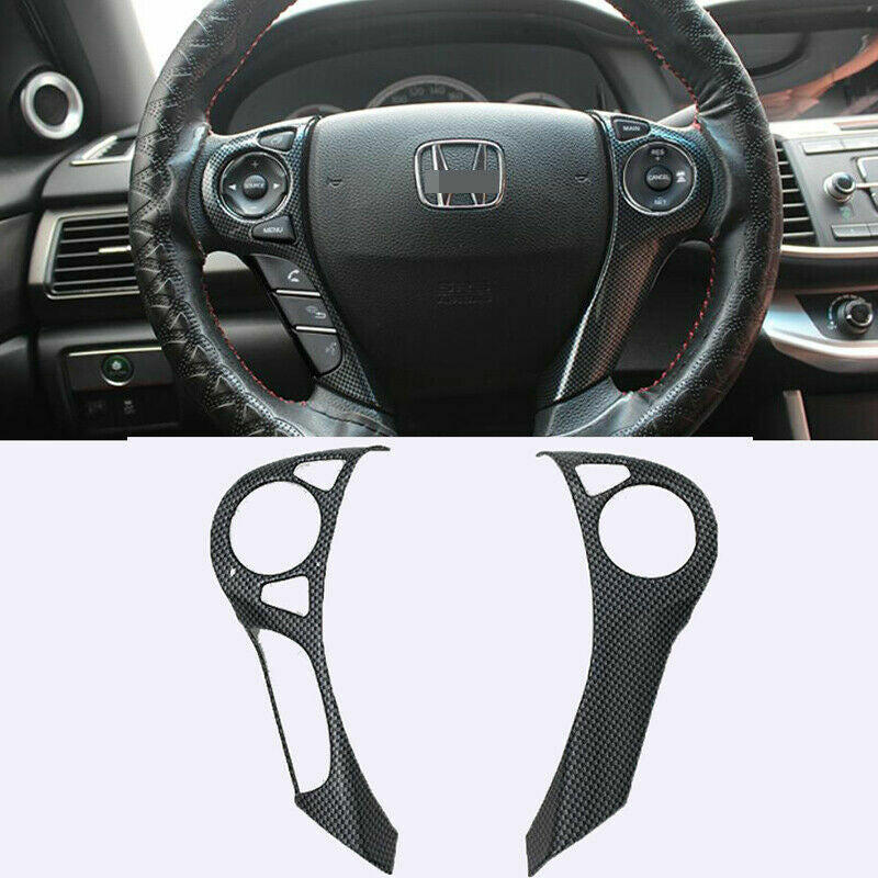 for Honda Accord Sedan 2014-2017 Carbon Fiber Look Steering Wheel Moulding Trim