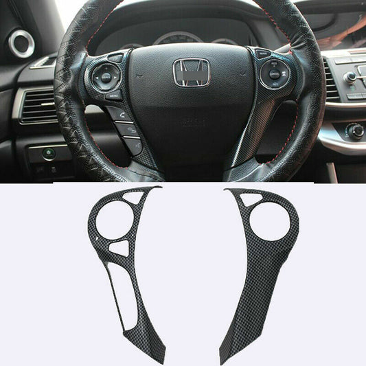 for Honda Accord Sedan 2014-2017 Carbon Fiber Look Steering Wheel Moulding Trim