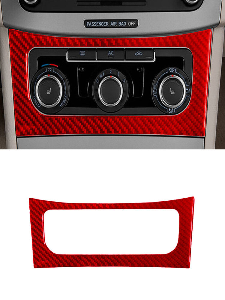 Carbon Fibre Air Conditioning Trim for VW for Passat 2006-2011. Red