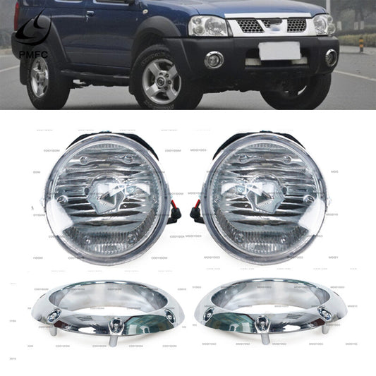 Chrome front bumper fog light frame cover for Nissan Paladin D22 2004-2015
