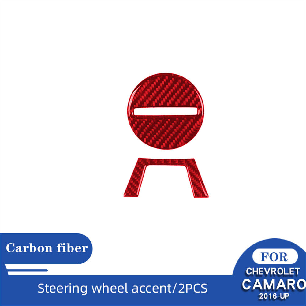 Red Carbon Fiber Steering Wheel Center Lower Trim for Chevrolet Camaro 2016-23