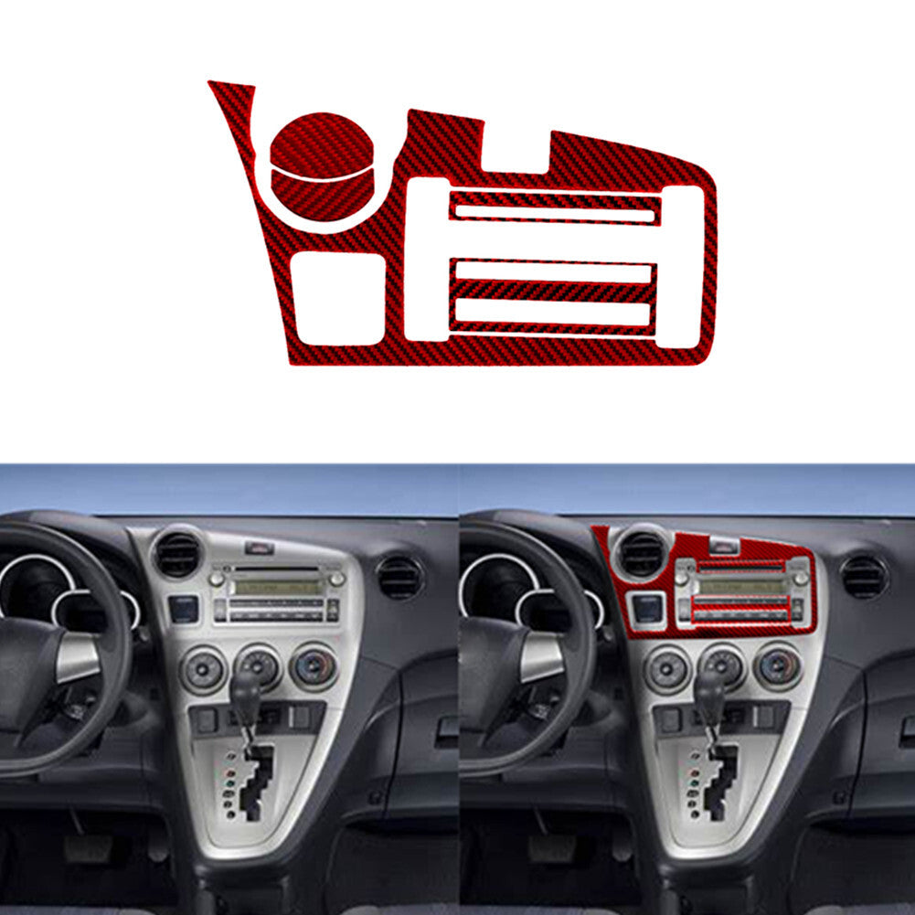 5X Red Carbon Fiber Center Console Panel Cover Trim for Toyota Matrix 2009-2014