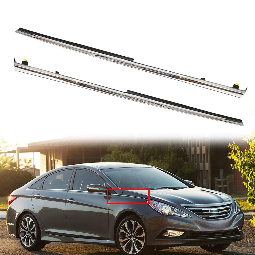 For 2011-2014 for Hyundai Sonata Front Left Right Side Fender Molding Trim Chrome