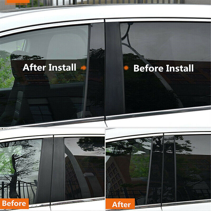 Piano Black Pillar Posts Door Window Molding Strip for BMW E60 535i 550i 04-2010
