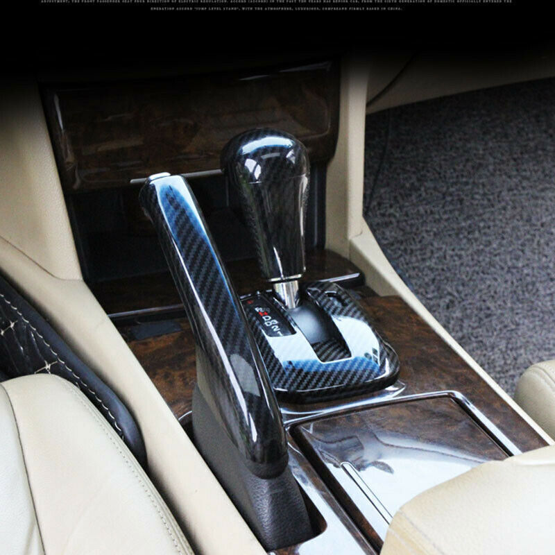 for Honda Accord 2008-12 Carbon Fiber Car Gear Shift Knob Head Panel Cover Trim