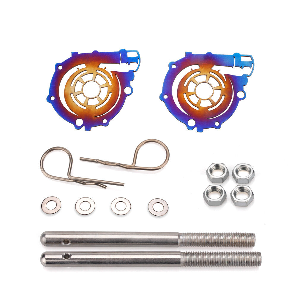Universal Aluminum Racing Engine Bonnet Hood Latch Pin Lock Kit Turbo Style Blue