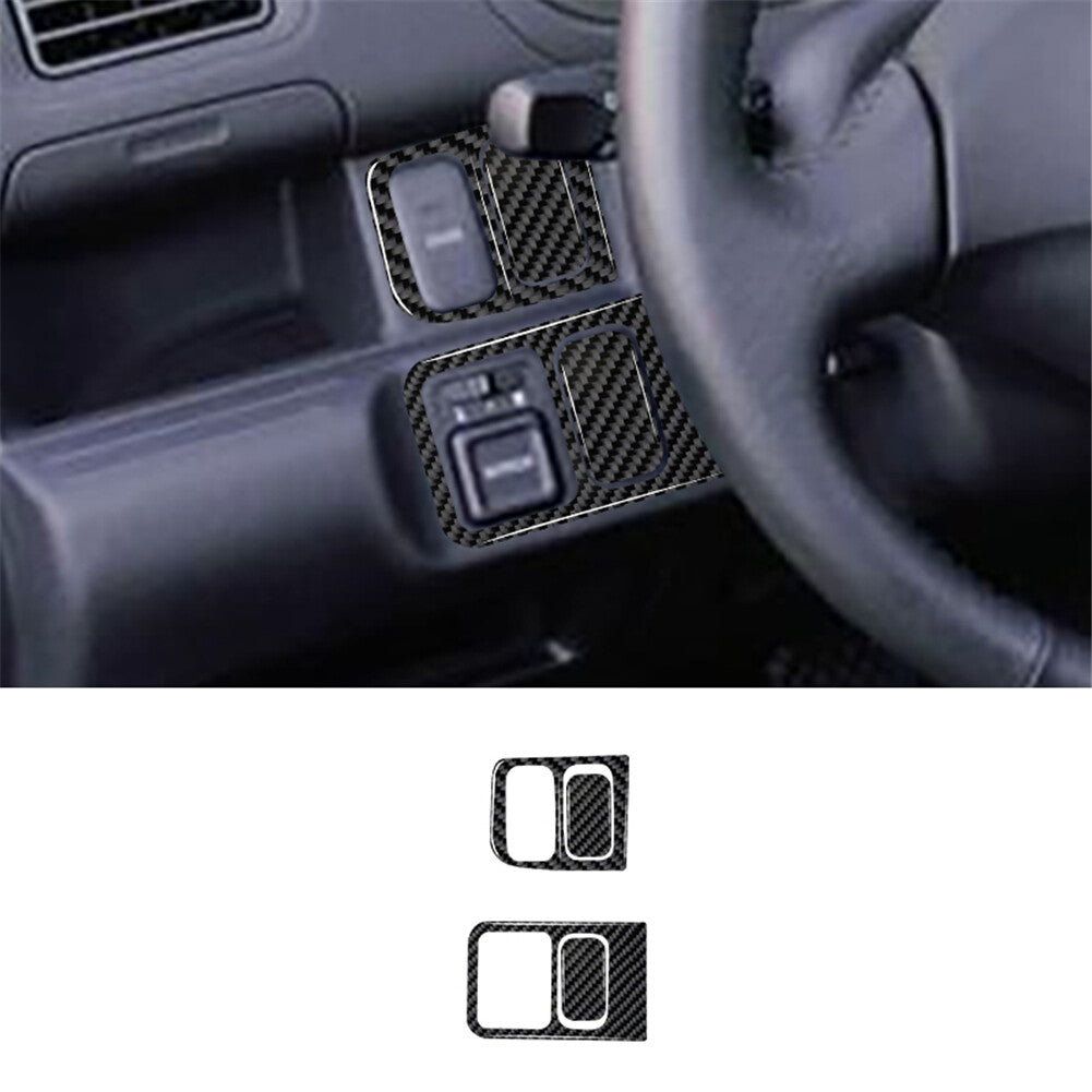 4Pcs Carbon Fiber Left Of Steering Wheel Cover Trim for Honda for Civic Si 2002-2005