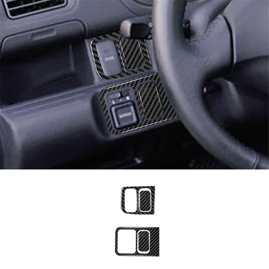 4Pcs Carbon Fiber Left Of Steering Wheel Cover Trim for Honda for Civic Si 2002-2005