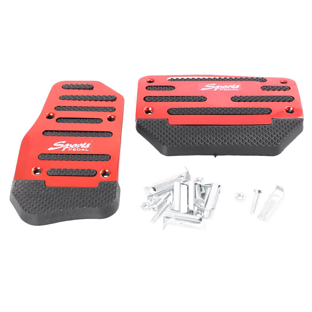Pair Manual Brake Footrests Sport Foot Pedals Pad Cover Aluminum Anti-slip Red