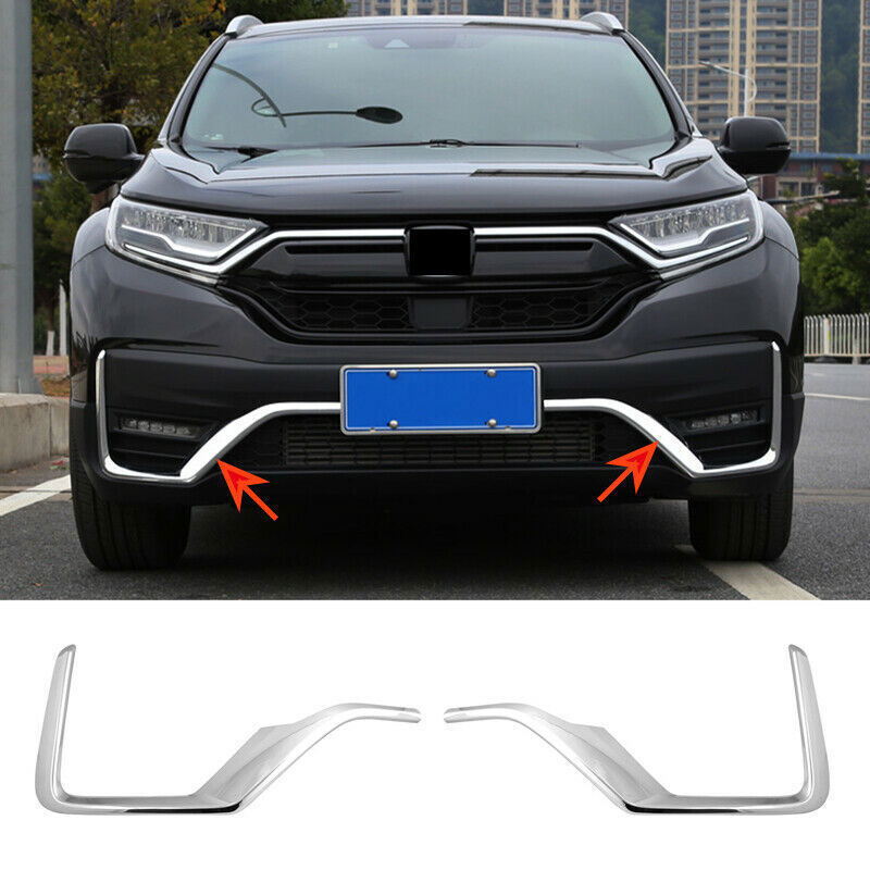 for Honda CR-V 2020-2022 ABS Chrome Front Bumper Fog Lamp Moulding Cover Strips