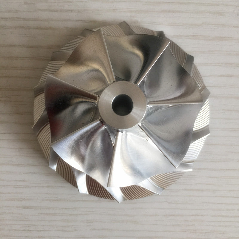 HY35 55.96/78.00 mm 7+7 Blade Turbine Aluminum 2618/Burnt Compressor Wheel