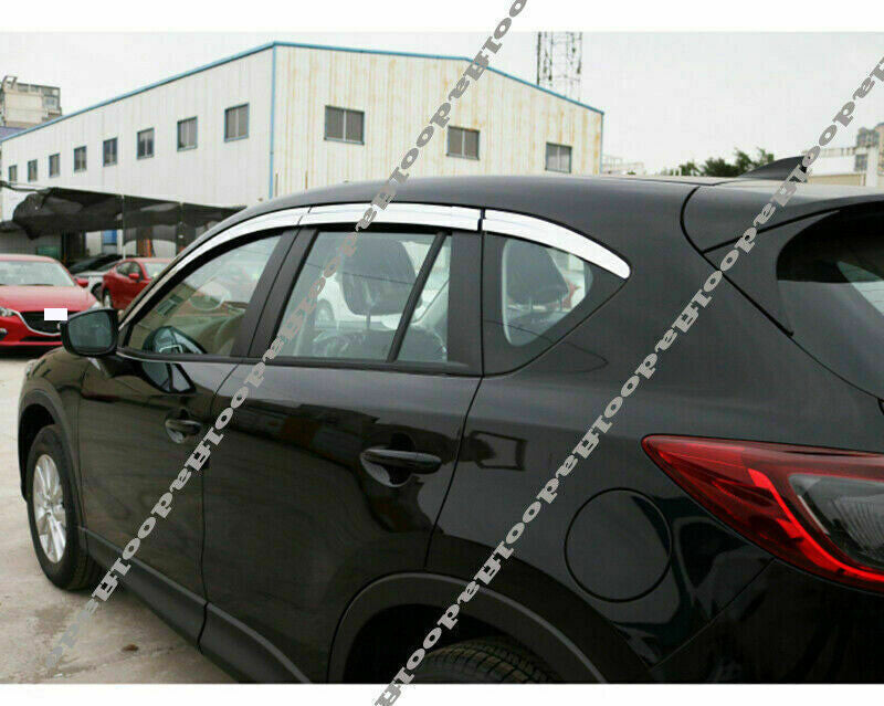 6x For 2012-2016 for Mazda CX-5 CX5 Chrome Window Visor Rain Deflector Sun Cover Kit