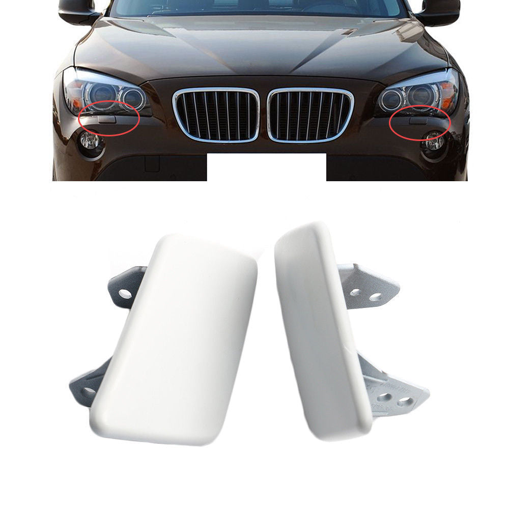 Pair Headlight Washer Spray Nozzle Cover Cap for BMW X1 E84 2009 2010 2011 2012