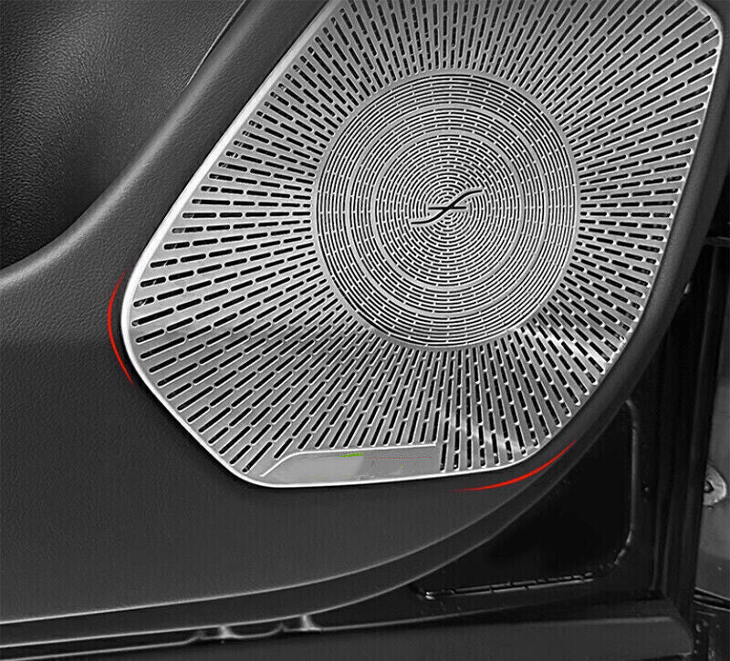 4X Silver Steel Inner Door Speaker Horn Cover Trim for Lexus RX350h 500h 2023-24