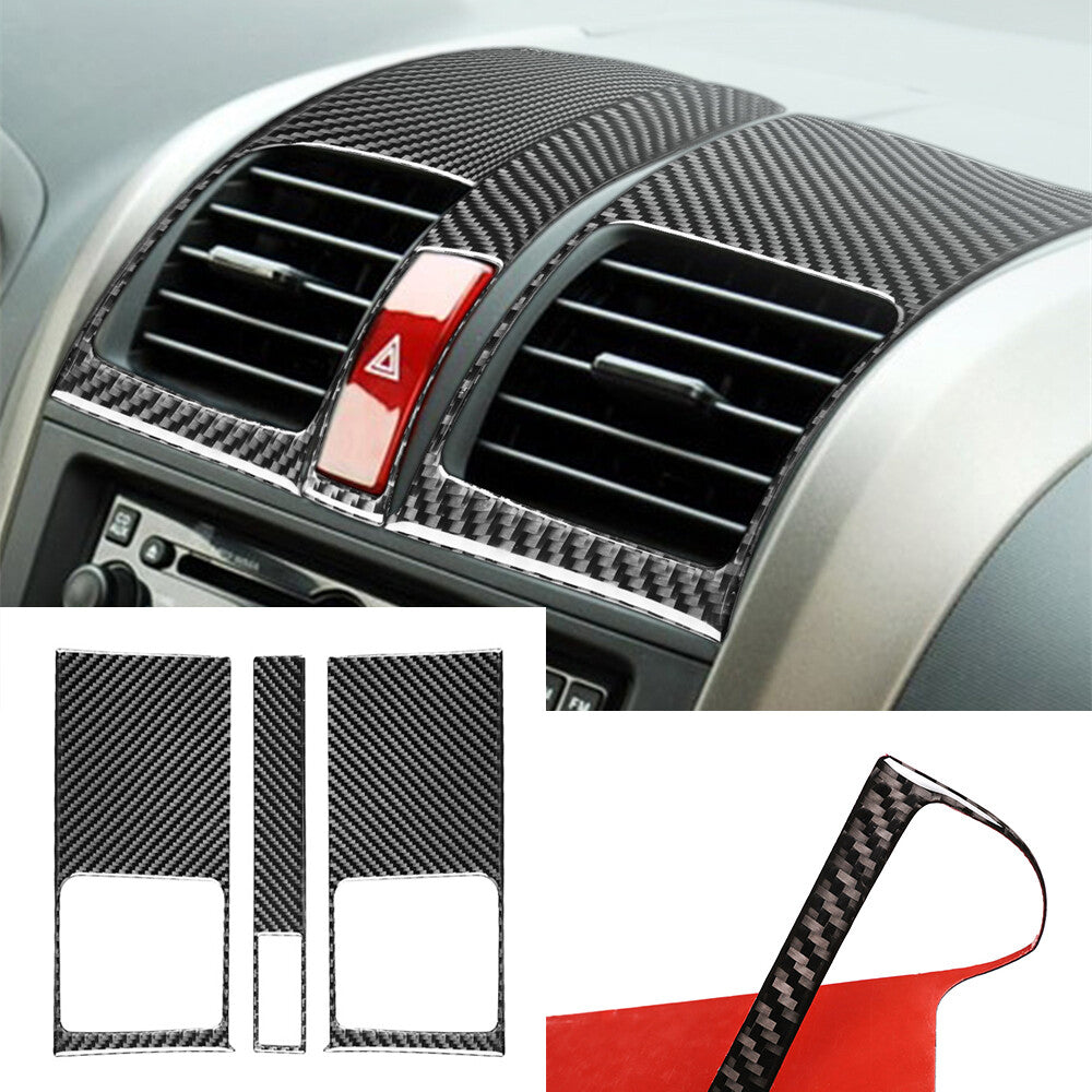 3¡ÁCarbon Fiber Center Console Air Vent Outlet Cover for Honda CR-V CRV 2007-2011
