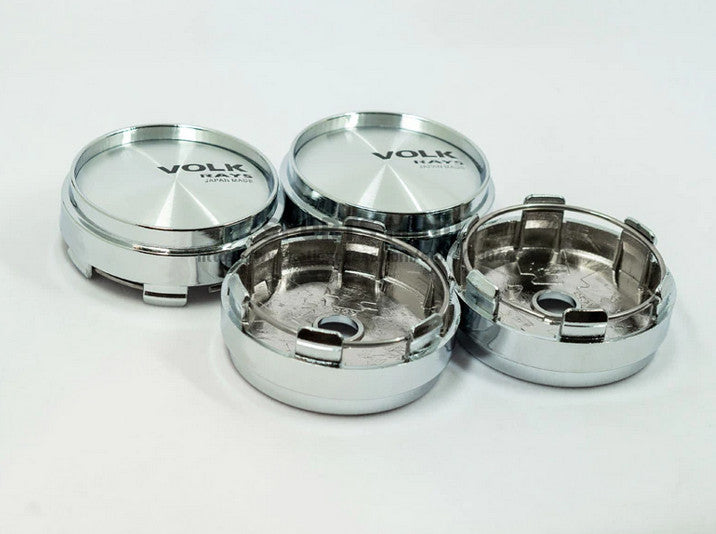 4x66mm Volk Rays Chrome Alloy Badge Wheel Center Hub Cap Edge Cap Decal Badge