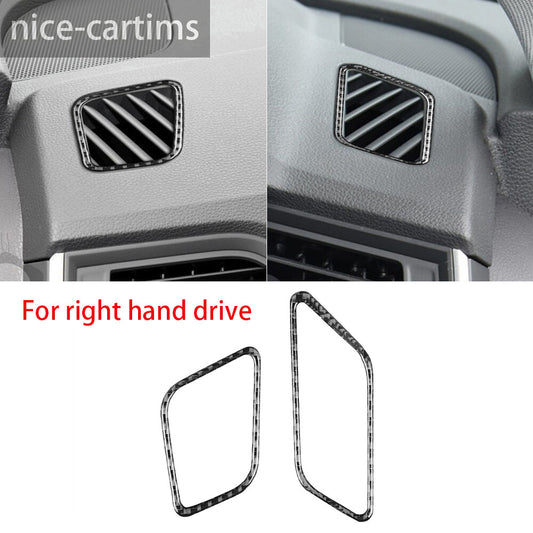 for Audi Q5 Q5L 2018-2023 RHD Dashboard Side Air Vent Outlet Trim Carbon Fiber¡Á2